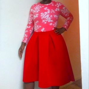 Ashley Stewart Red Flare Skirt Size: 1XL